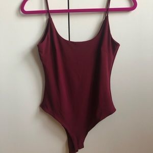 Maroon spaghetti strap bodysuit - worn once